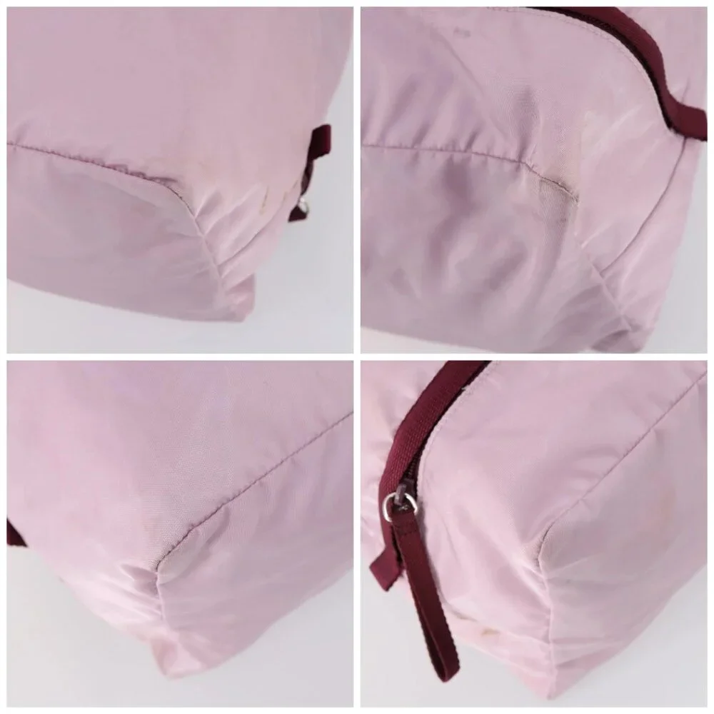 PRADA Tote Bag Nylon Pink Silver Auth 151026 - Picture 14 of 16